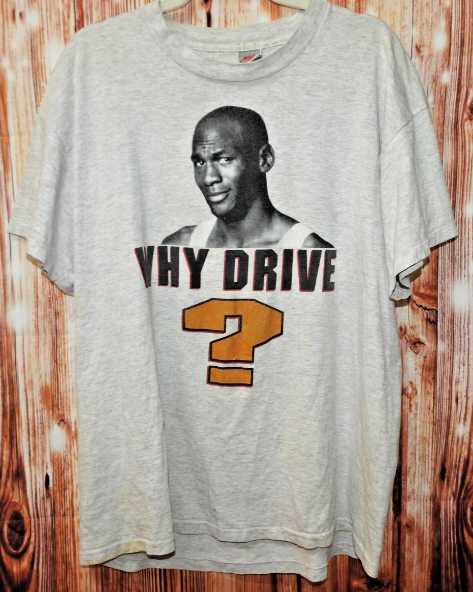 XL VTG SINGLE STITCH 90's Nike Why Drive When You Can Fly Michael