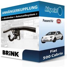 Für Fiat 500 Cabrio 09.2015-jetzt BRINK Anhängerkupplung abnehmbar neu