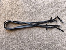 BLACK LEATHER AND SMOOTH RUBBER RHINEGOLD EVENTA TYPE REINS FULL