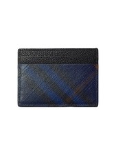 Burberry Check Card Case Navy in Leather