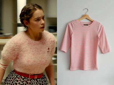 New Look Red Striped Top - ASO Emilia Clarke Louisa Clark Me Before You
