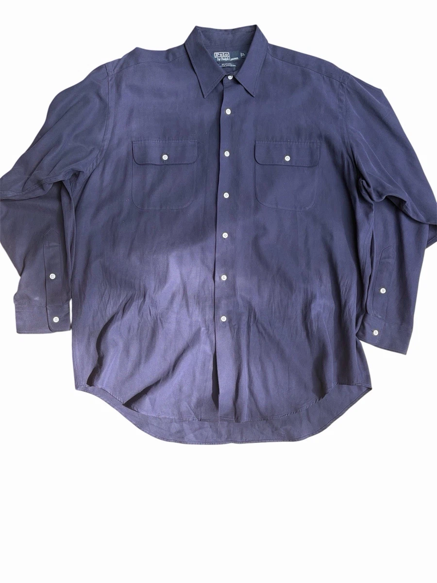 Polo Ralph Lauren Silk Long Sleeve Solid Casual Button-Down Shirts