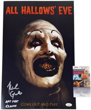 Mike Giannelli signed 12x18 Poster Art the Clown All Hallows' Eve JSA