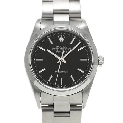 ROLEX Air King 14000 Black Case Size 34 x 34 mm Men's Used Watch #443821