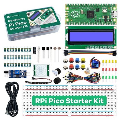 Basic Starter Kit for Raspberry Pi Pico,LCD1602,SG90 with Tutorial