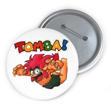 Tomba PS1 Cover Art Logo Retro Style 3" Pin Button Nostalgic 2000s