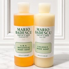 Mario Badescu Body Soap Set AHA Botanical Coconut 2 x 8 oz Full Size NEW