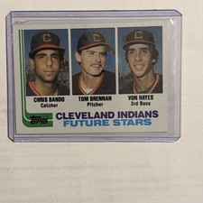 1982 Topps Rookie RC Stars Card 141 Chris Bando Von Hayes Cleveland Indians. rookie card picture