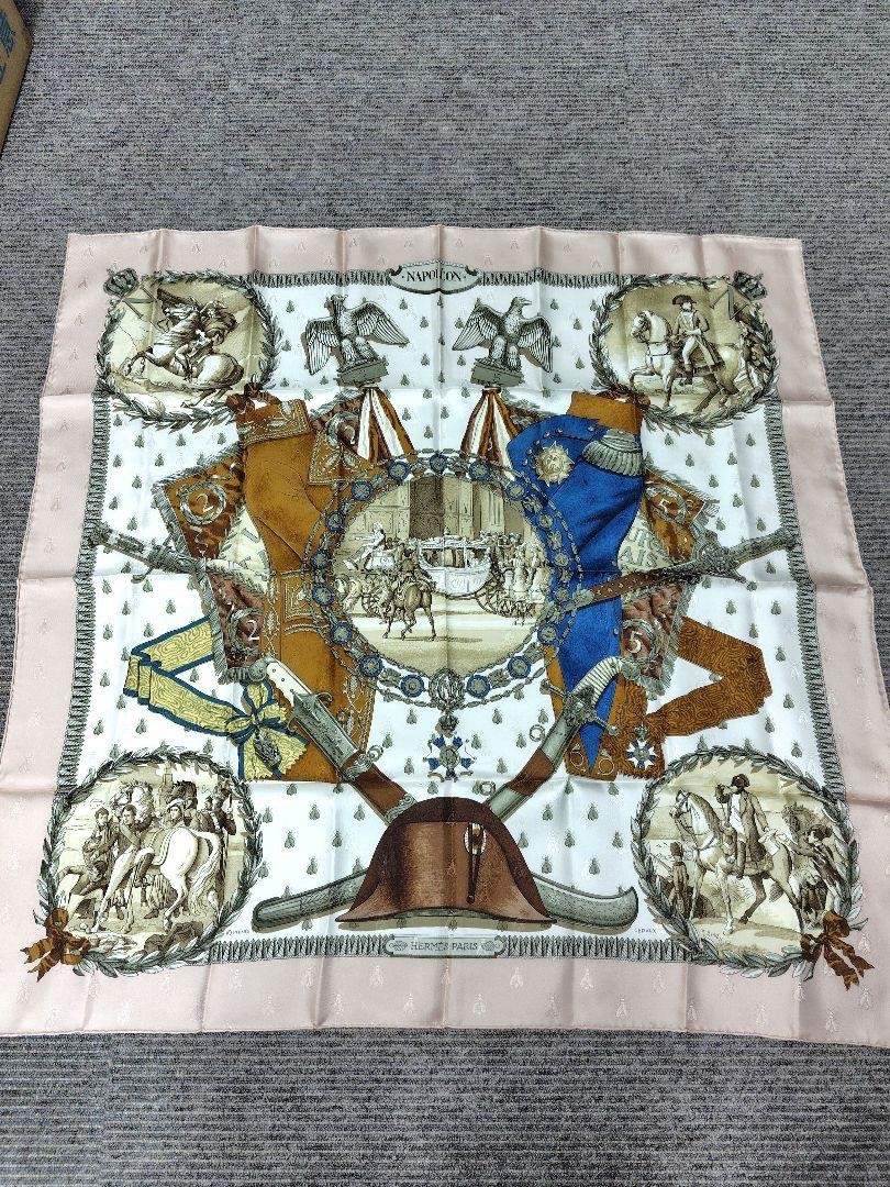 Hermes Carre 90 Napoleon Silk Scarf 88x86cm Japan Import