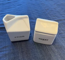 Storehouse Modern Ceramic White Cream and Sugar Set (set of 2)