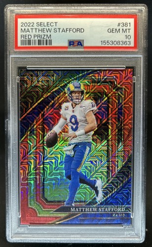 2022 Panini Select Matthew Stafford Red Prizm Suite #/49 #381 Rams PSA 10