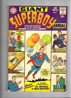 80 Page Giant Annual 1 SUPERBOY Superman Silver Age 1963 DC COMIC ALL KRYPTO
