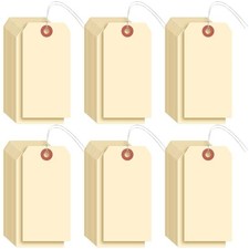 Sayglossy 1000 Pcs Blank Manila Shipping Tags with Wire 4 3/4" X 2 3/8" Yellow