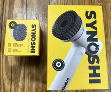 Synoshi Electric Spin Cleaning Scrubber, Replaceable Heads, Stiff Bristle Brush
