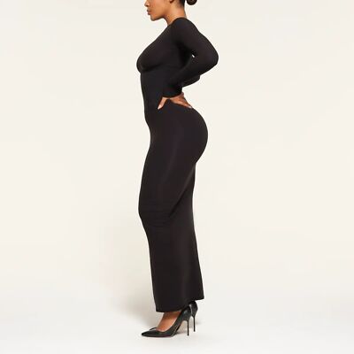 SKIMS Fits Everybody Corset Long Sleeve Dress in Onyx Large Sold Out NWT |  eBay
