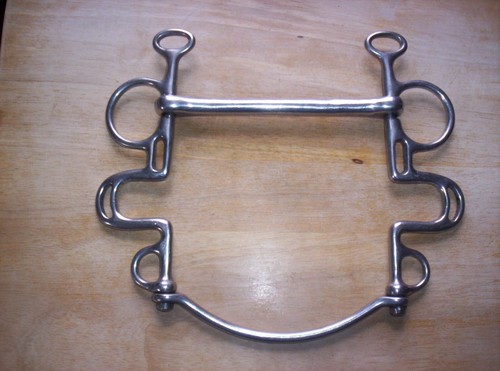 Used SS Barmouth Buxton Turn Cheek Carriage Driving Bit 6 1/2" Mouth 9" Shank