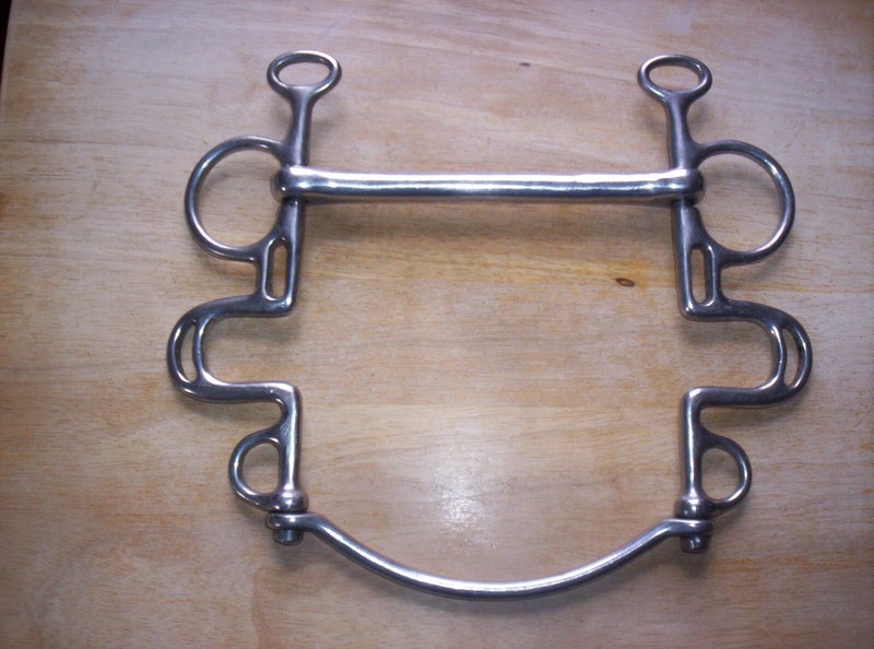 Used SS Barmouth Buxton Turn Cheek Carriage Driving  Bit 6 1/2" Mouth 9" Shank