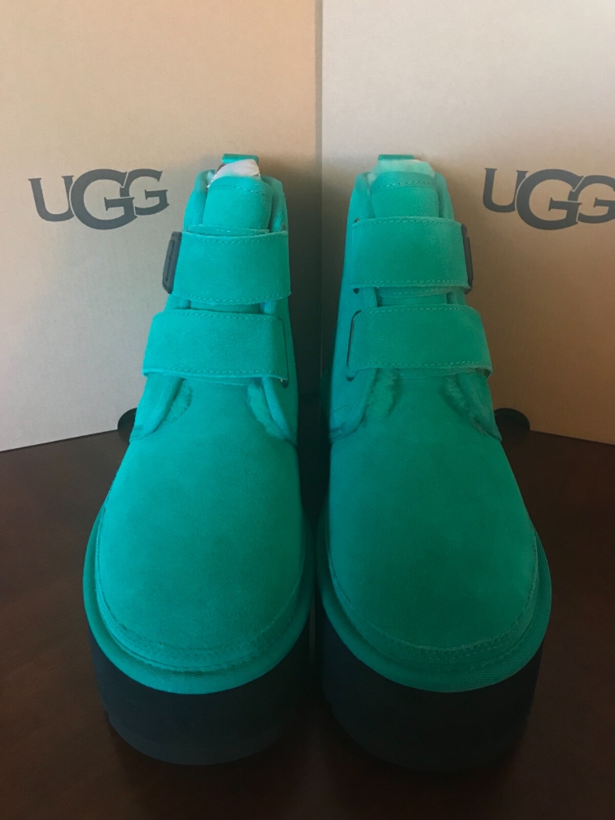 UGG Women's Neumel Double-Strap Platform Booties NWOB Size 7 EMERALD GREEN  image 4