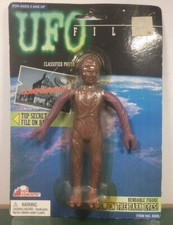 Vintage Sealed 90 s UFO Files Weird Glow Eyes Alien Monster Bendy Toy Figure Y2K