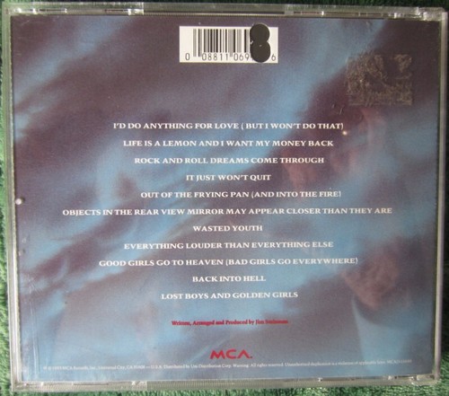 Meat Loaf – Bat Out Of Hell II: Back Into Hell, CD, Very Good+ condition - Picture 2 of 4