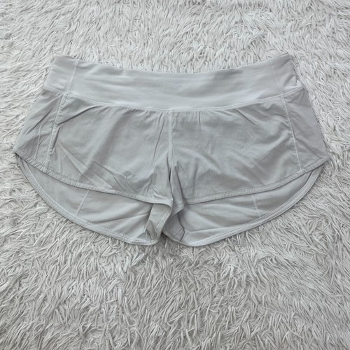 Lululemon Shorts Damen 10 weiß Speed Up hoher Bund 2,5" gefüttert Laufen Outdoor