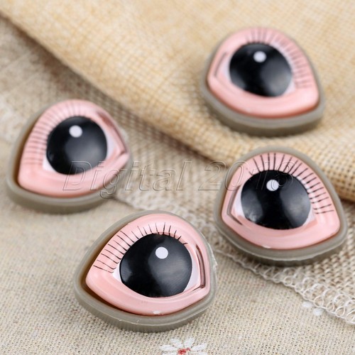 10Pcs Plastic Eyes & Washers Eyelashes For Plush Animals Toys Puppets Child Gift - Picture 22 of 23