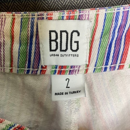 BDG Shorts Women's 2 Multicolor Colorful Striped Button Up 2" Inseam - Picture 4 of 7