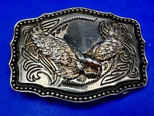 Patriotic American Bald Eagle - Raised 3D Outlined Vintage Belt Buckle