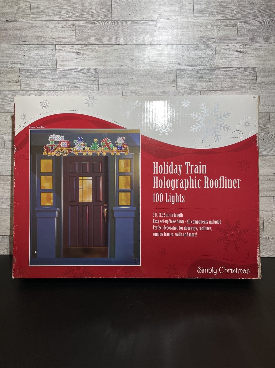 【アメリカで購入】ライトが光るクリスマスのトレーラーアートボード RARE Lighted Holographic Holiday Train Outdoor Sign Decoration