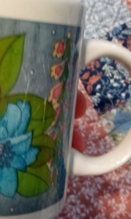 Gibson Artículos para el Hogar Floral Taza Café Té Hibisco Rosa Azul Flor DEFECTOS*** USADA EN EXCELENTE ESTADO Foto 4 de 4