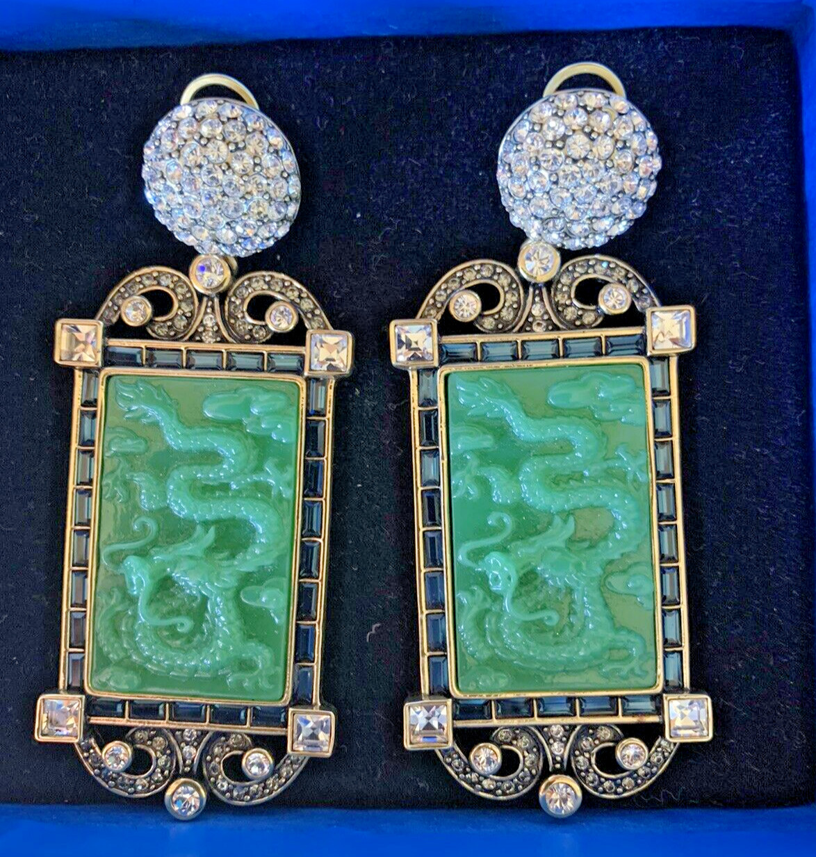 HEIDI DAUS Massive Statement Dangle Earrings Carv… - image 2