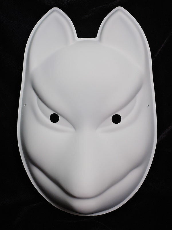 NEW Japanese Traditional Fox Mask For Painting Plain White PVC