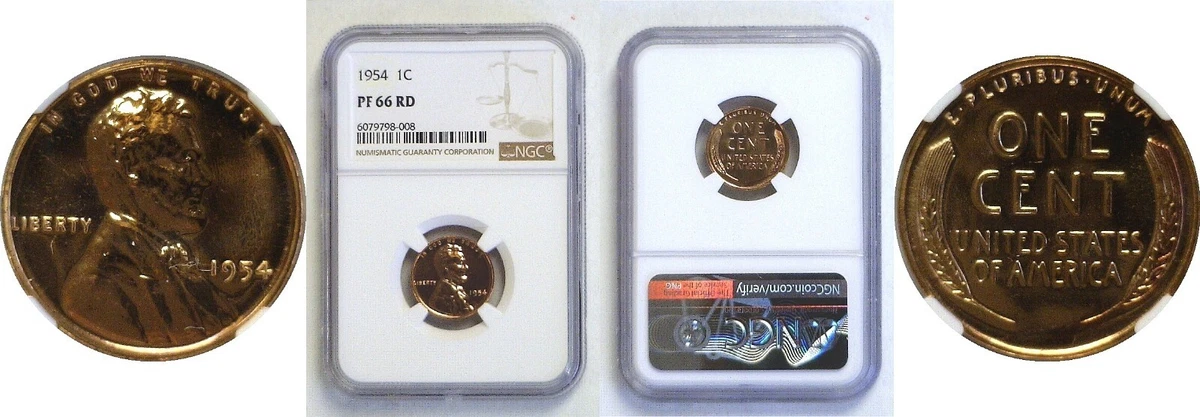 1954 1C Lincoln Cent Proof NGC PF 66 RD (Red) | eBay