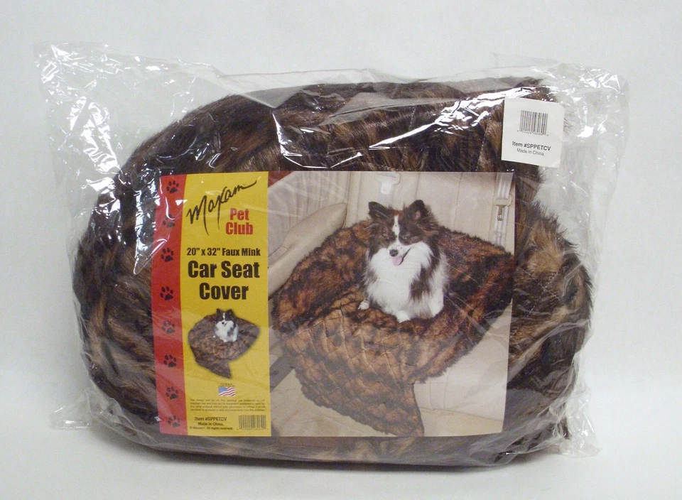 Funda de asiento de coche de visón sintético para perros/mascotas, 20" x 32", Maxam Pet Club Foto 2 de 2