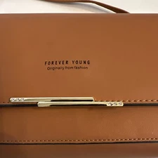 Forever Young Womens Lauren Brown Crossbody Handbag Purse Organizer Shoulder Bag