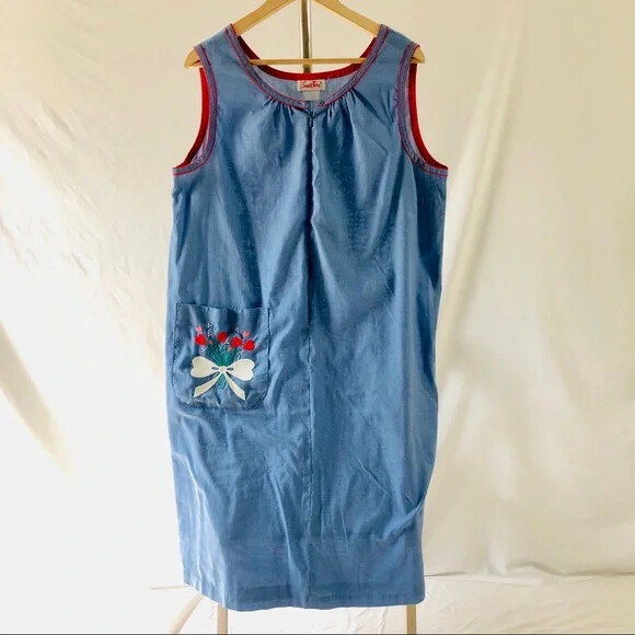 Vintage 2 Piece Housedress Blue by Smart Time Uni… - image 3