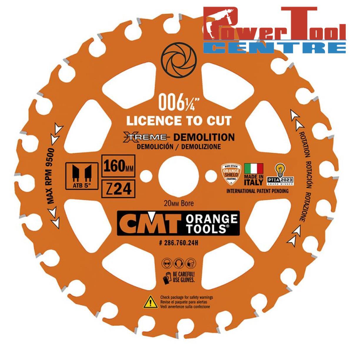 CMT ITK Xtreme Framing Circular Saw Blade Hw 160×2.3/1.2×20 Z24 ATB