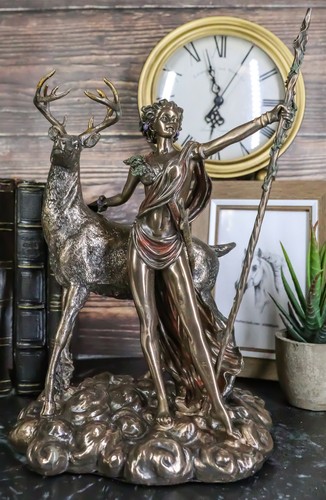 Greek Roman Goddess Of The Hunt Moon And Nature Diana With Stag Statue Artemis - 第 8/8 張圖片