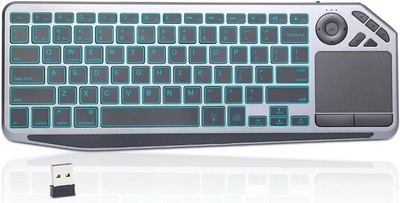 Bluetooth Keyboard with Touchpad: Slim Design, 7-Colors Backlight for Efficiency