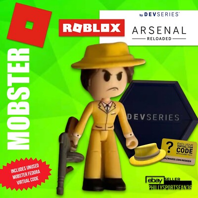 Roblox DevSeries ARSENAL: MOBSTER Figure w/ MOBSTER FEDORA Virtual
