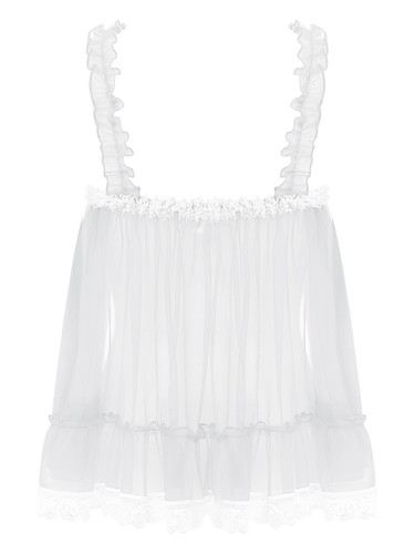 FEESHOW Womens Sexy Lace Sheer Sleepwear Dress See-Through Slip Tops AU - Picture 47 of 76