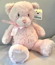 15" Baby GUND Pink/Rose Plush My First Teddy Bear Satin Bow  6048623 Ships Free