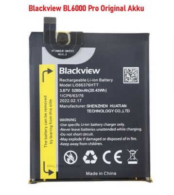 Blackview BL6000 Pro Akku -  5280mAh -  Original  - DHL Versand