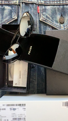NWT Prada OPR A59S sunglasses black metal frame diamond