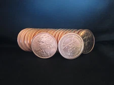 20 Coin Roll Lot Of 1 oz. Copper BU Rounds - SEE DESCRIPTION FOR DETAILS #10