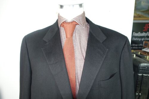£3663 BRIONI PURE CASHMERE JET BLACK FLANNEL BLAZER 50 60 4XL ITALY JACKET - Picture 5 of 24