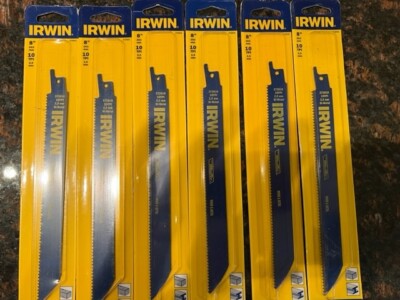 Irwin  8'' 10 TPI Metal & Wood Reciprocating Saw Blades 372810 Set of 6 