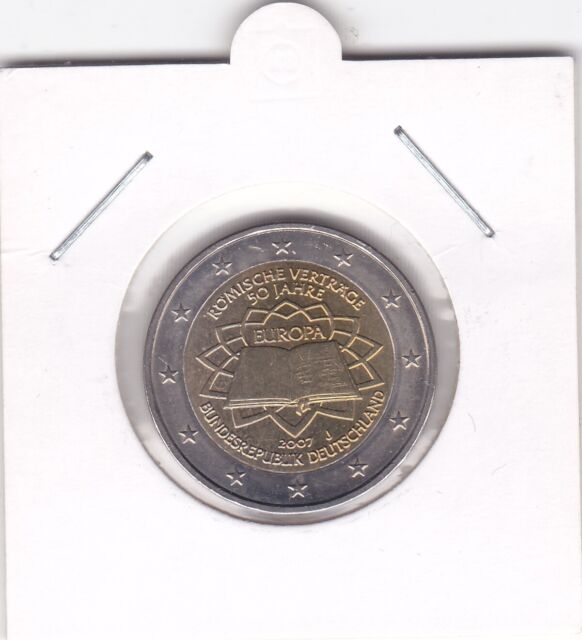 BRD 2 Euro Gedenkmünze 50 Jahre römische Verträge 2007 Prägest. J Bankfrisch