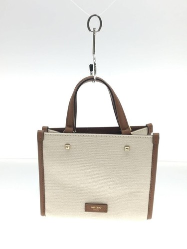 JIMMY CHOO tote bag VARENNE TOTEBAG S 2way canvas Cream QSF2DJ Used - Picture 3 of 6