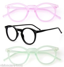 Montatura occhiali da vista vintage tondi bordati in corno lenti trasparenti senza prescrizione medica